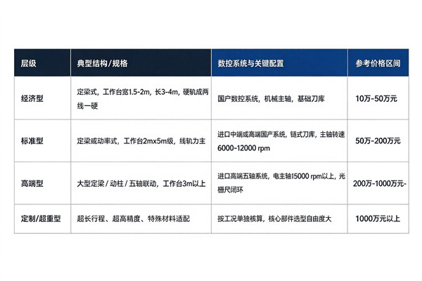2026高速龙门铣市场参考价格表